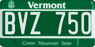 VT license plate BVZ750