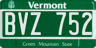 VT license plate BVZ752