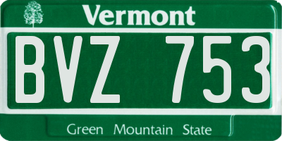 VT license plate BVZ753