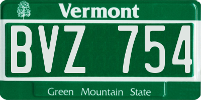 VT license plate BVZ754