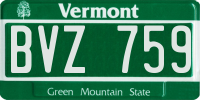 VT license plate BVZ759