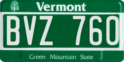 VT license plate BVZ760