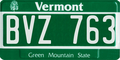 VT license plate BVZ763