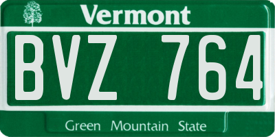 VT license plate BVZ764