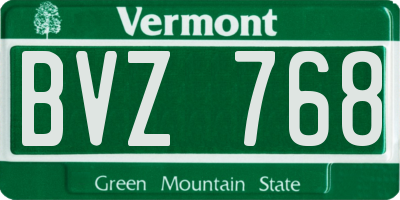 VT license plate BVZ768