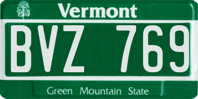 VT license plate BVZ769