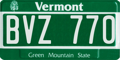 VT license plate BVZ770