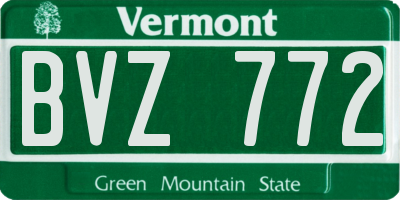 VT license plate BVZ772