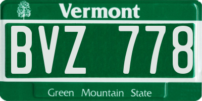 VT license plate BVZ778