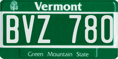 VT license plate BVZ780