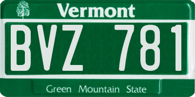 VT license plate BVZ781