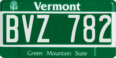 VT license plate BVZ782