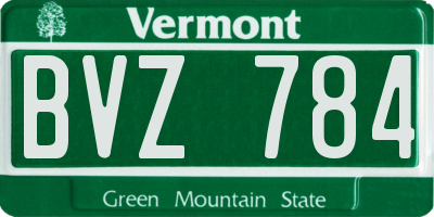 VT license plate BVZ784
