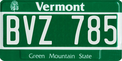 VT license plate BVZ785