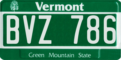 VT license plate BVZ786