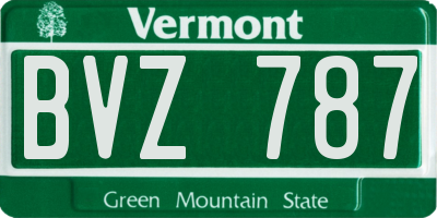 VT license plate BVZ787
