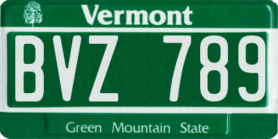 VT license plate BVZ789