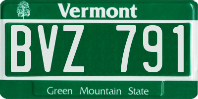 VT license plate BVZ791