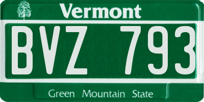 VT license plate BVZ793