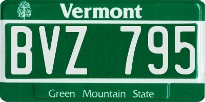 VT license plate BVZ795