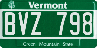 VT license plate BVZ798