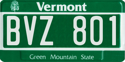 VT license plate BVZ801