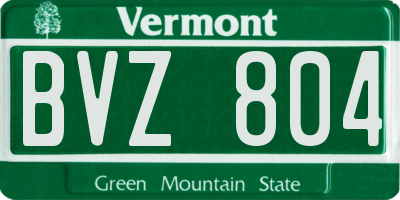 VT license plate BVZ804