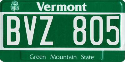 VT license plate BVZ805
