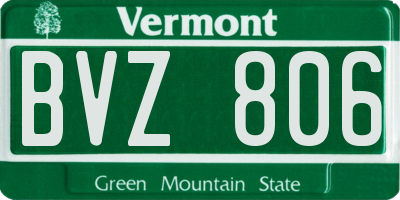 VT license plate BVZ806