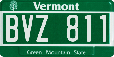 VT license plate BVZ811
