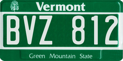 VT license plate BVZ812