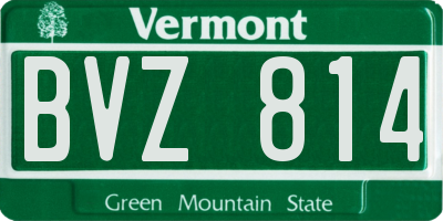 VT license plate BVZ814