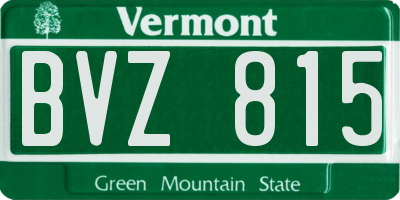 VT license plate BVZ815