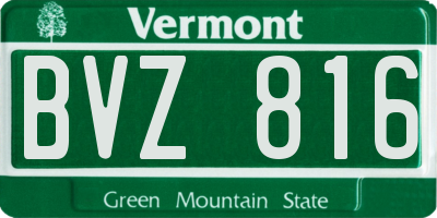 VT license plate BVZ816