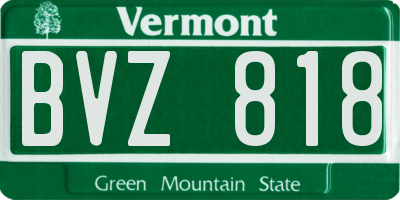 VT license plate BVZ818