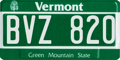VT license plate BVZ820
