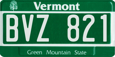 VT license plate BVZ821