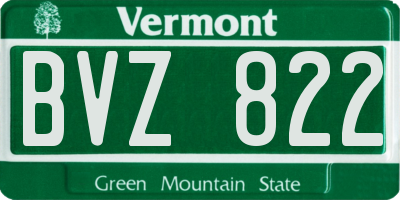 VT license plate BVZ822