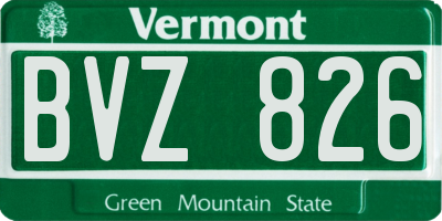 VT license plate BVZ826