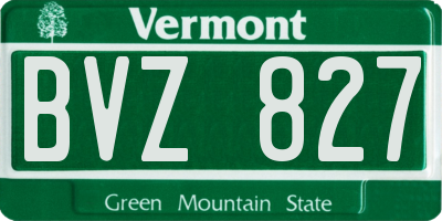 VT license plate BVZ827