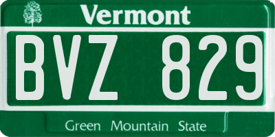 VT license plate BVZ829
