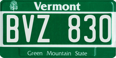 VT license plate BVZ830