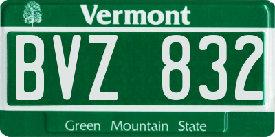 VT license plate BVZ832