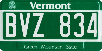 VT license plate BVZ834