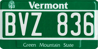 VT license plate BVZ836