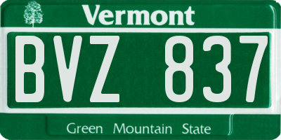 VT license plate BVZ837
