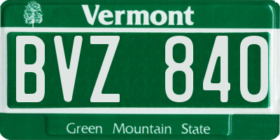 VT license plate BVZ840