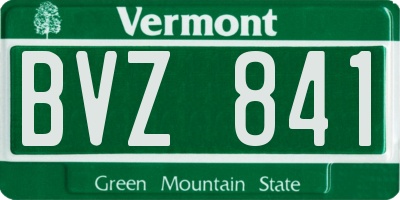 VT license plate BVZ841