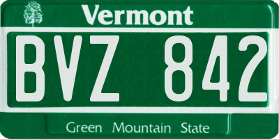 VT license plate BVZ842