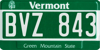 VT license plate BVZ843